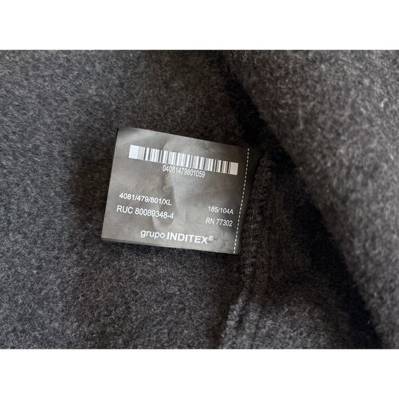 Zara Men’s QUARTER ZIP FLEECE SWEATSHIRT XL Anthracite Gray - Picture 4 of 5